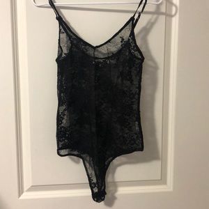 Black lace body suit